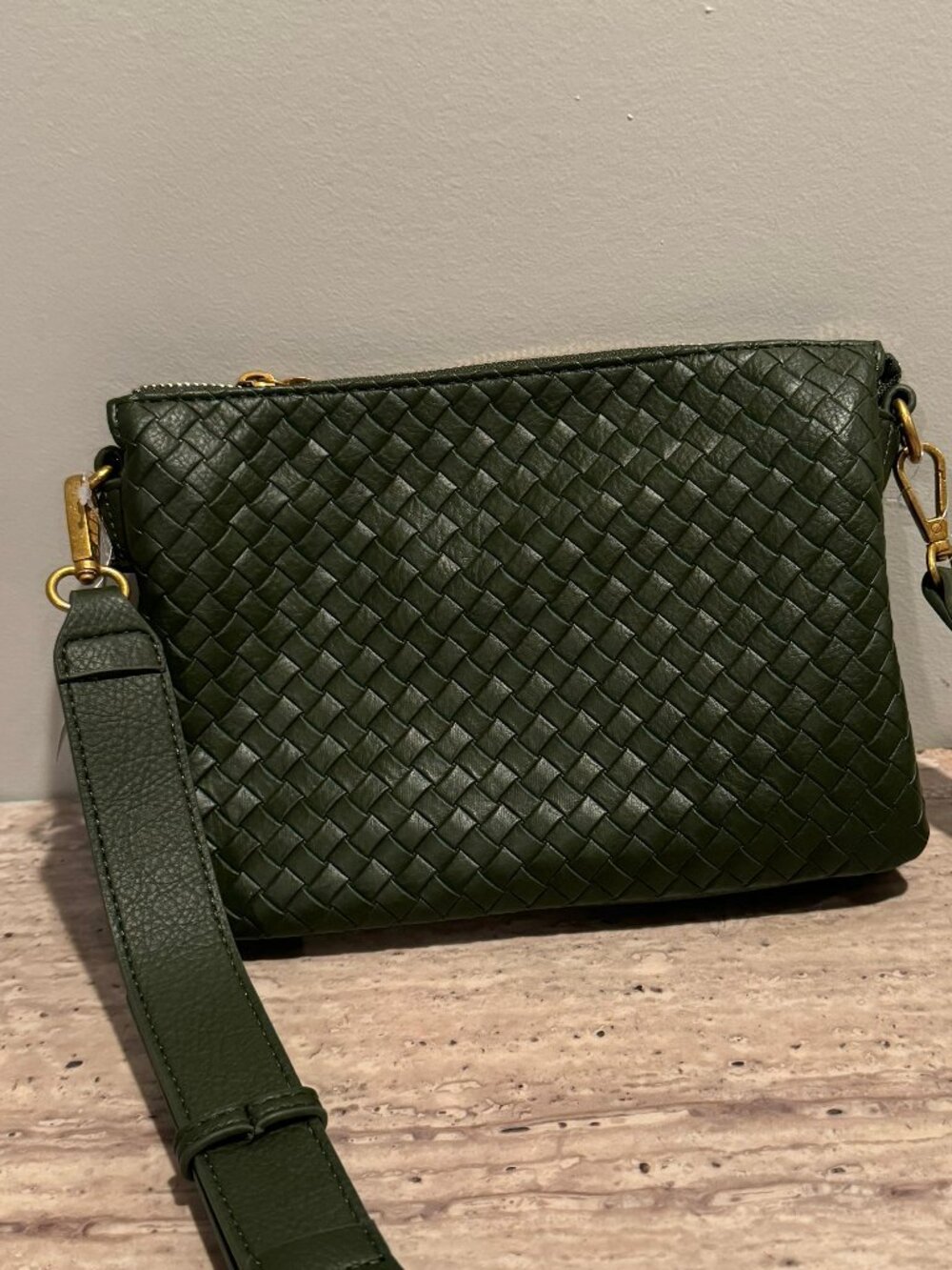 NWT 100% Authentic Style & Co Small Woven Double Compartment Crossbody